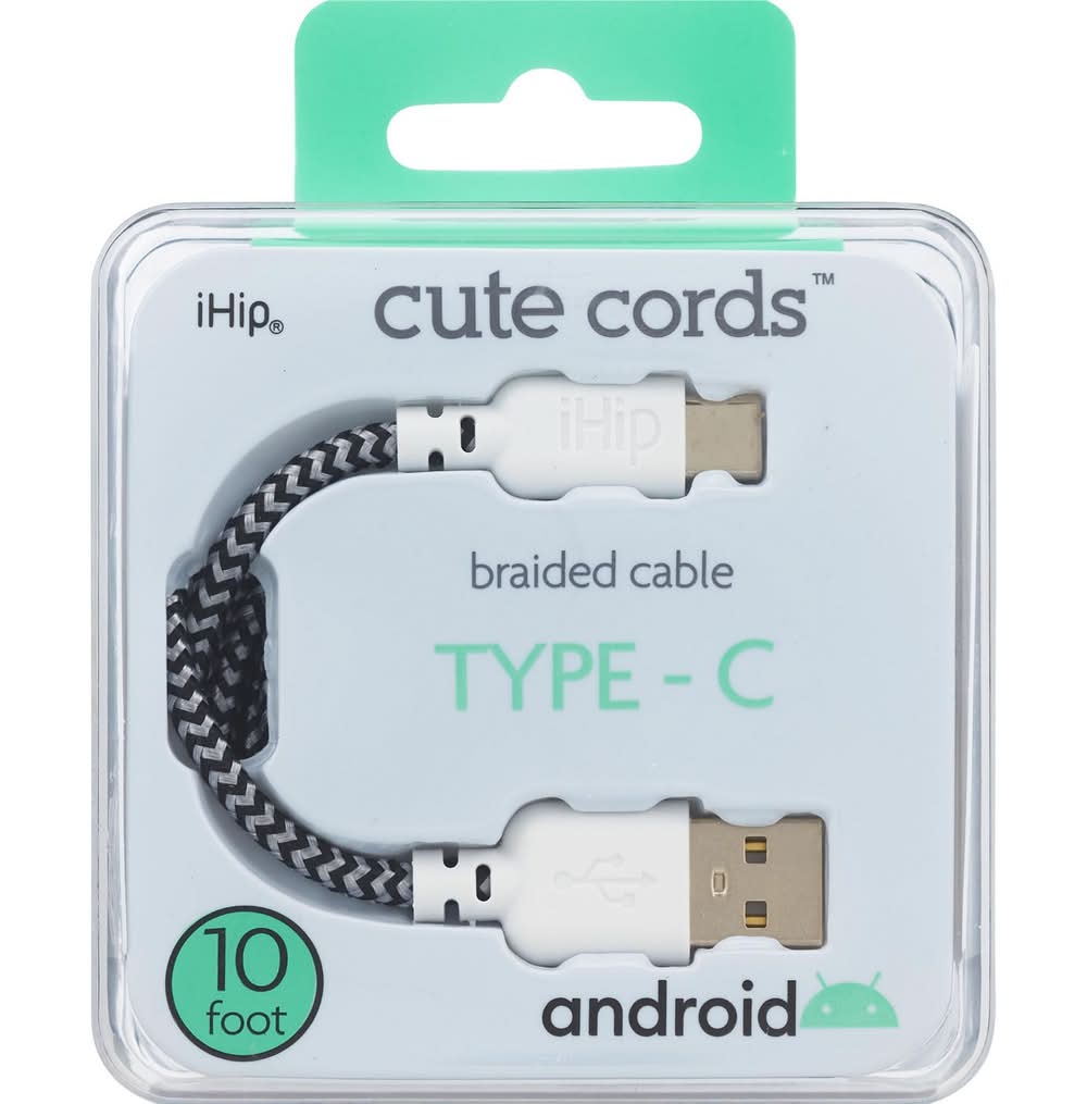 iHip Type C Cute Cable, Black-White