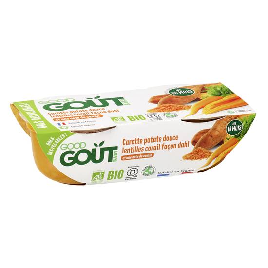 Good Goût - Good gout plat bébé carottes patate douce lentilles corail façon dahl (2 pièces)
