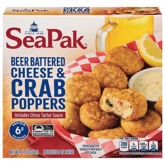 Seapak Beer Battered Cheese & Crab Poppers