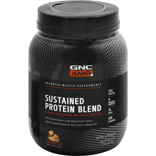 Gnc Sustained Protein Blend 25g Protein 5g Bcaa Cinnamon Toast