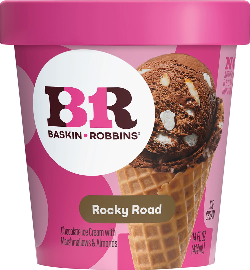 Baskin-Robbins Chocolate Ice Cream With Marshmallows & Almonds, Rocky Road (14 fl oz)