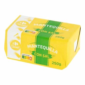 Mantequilla pastilla con sal Carrefour Classic 250 g.