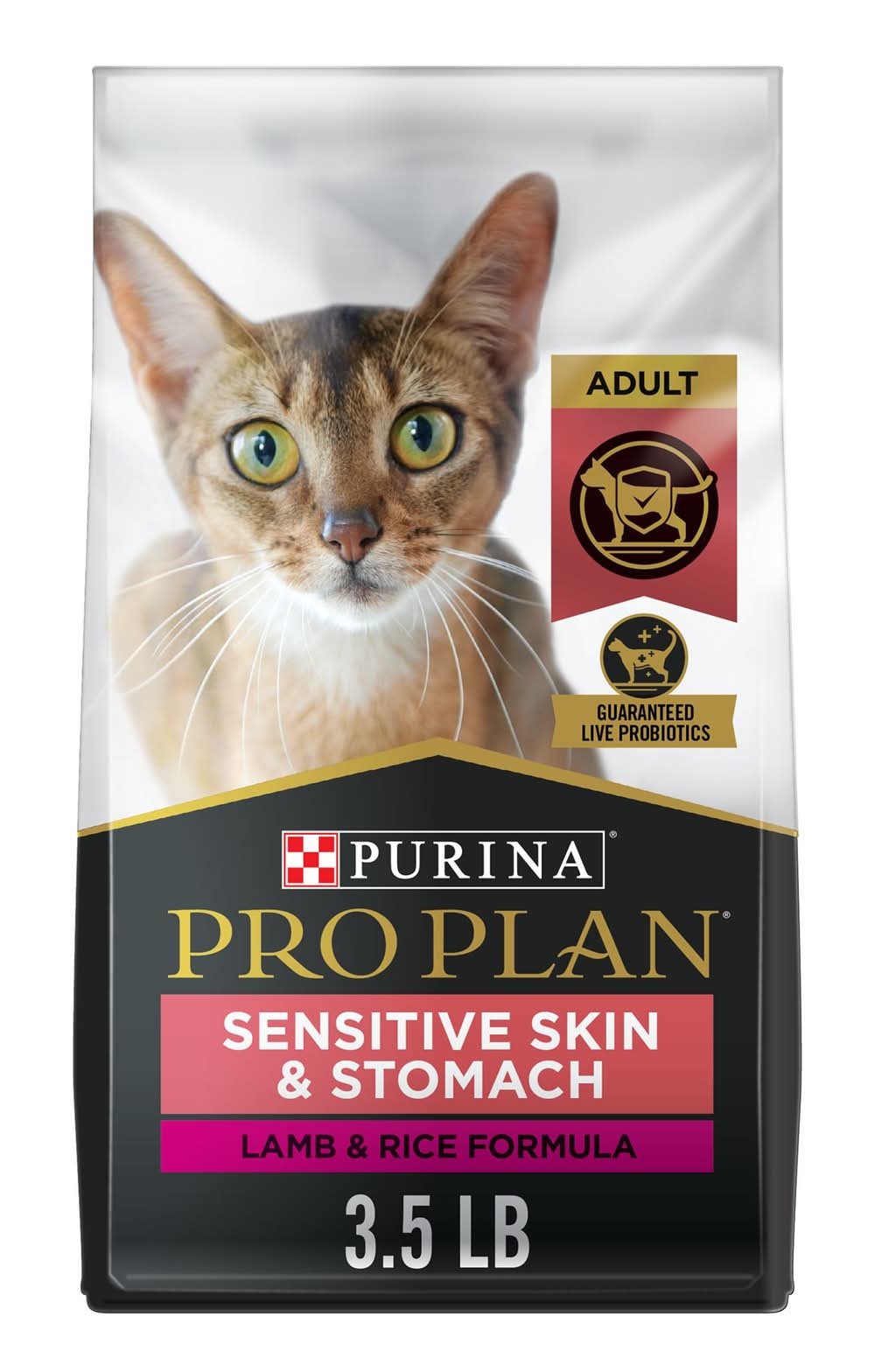 Purina® Pro Plan Sensitive Skin & Stomach Adult Dry Cat Food - Lamb & Rice, With Probiotics (Flavor: Lamb & Rice, Color: Assorted, Size: 3.5 Lb)