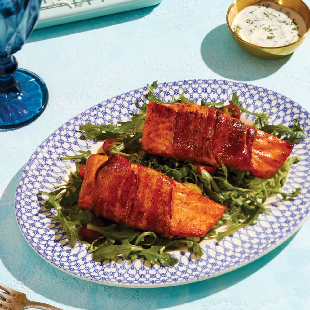 M&M Food Market Maplewood Smoked Bacon Wrapped Salmon (284 g, 2 ct)