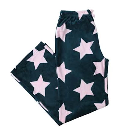Printed Plush Lounge Pants Extra Large Pink Stars
