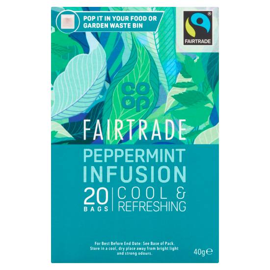 Co-Op Fairtrade Peppermint Infusion 20 Tea Bags 40g