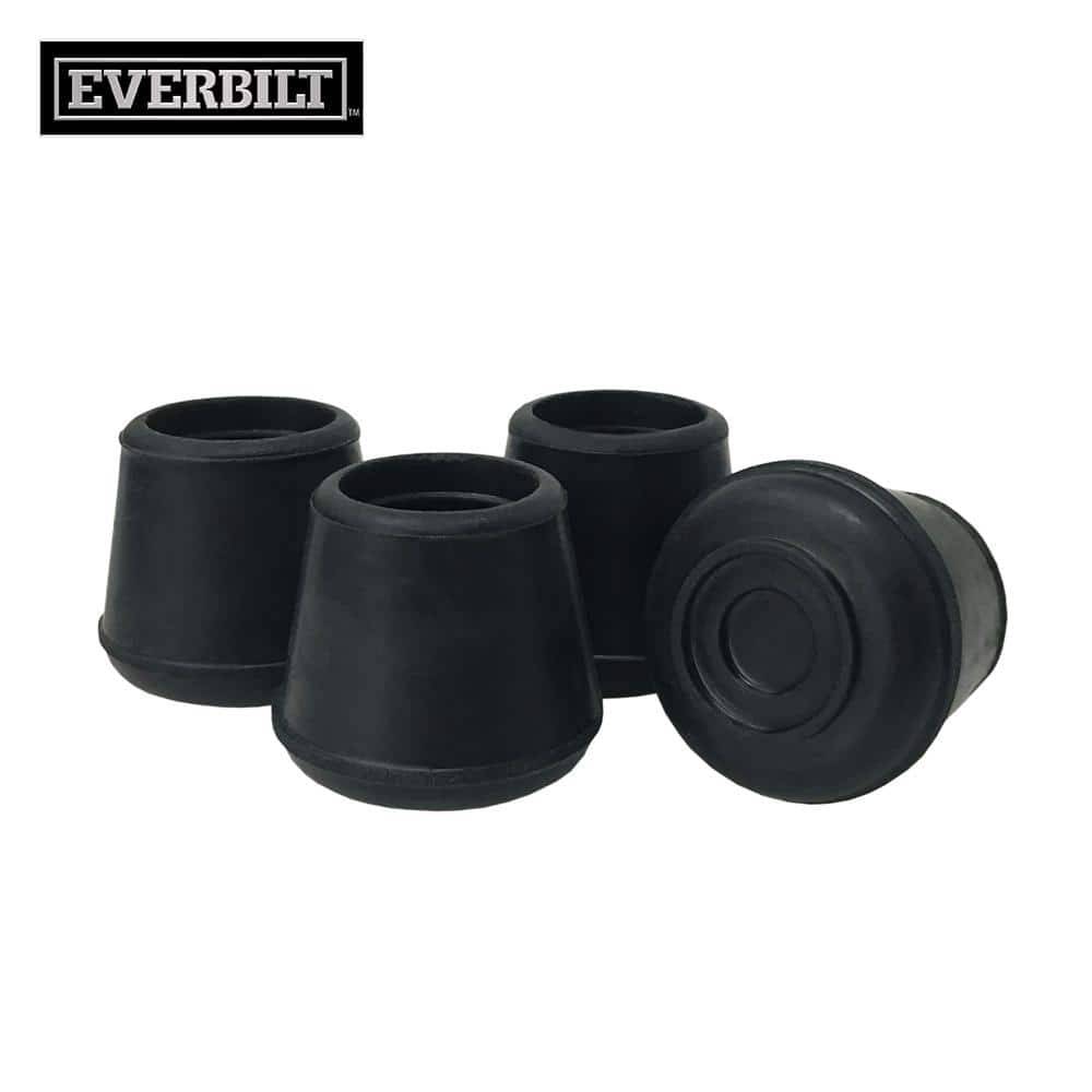 Everbilt 3/4 In. Black Rubber Leg Caps For Table, Chair And Furniture Leg Floor Protection (4-Pack)