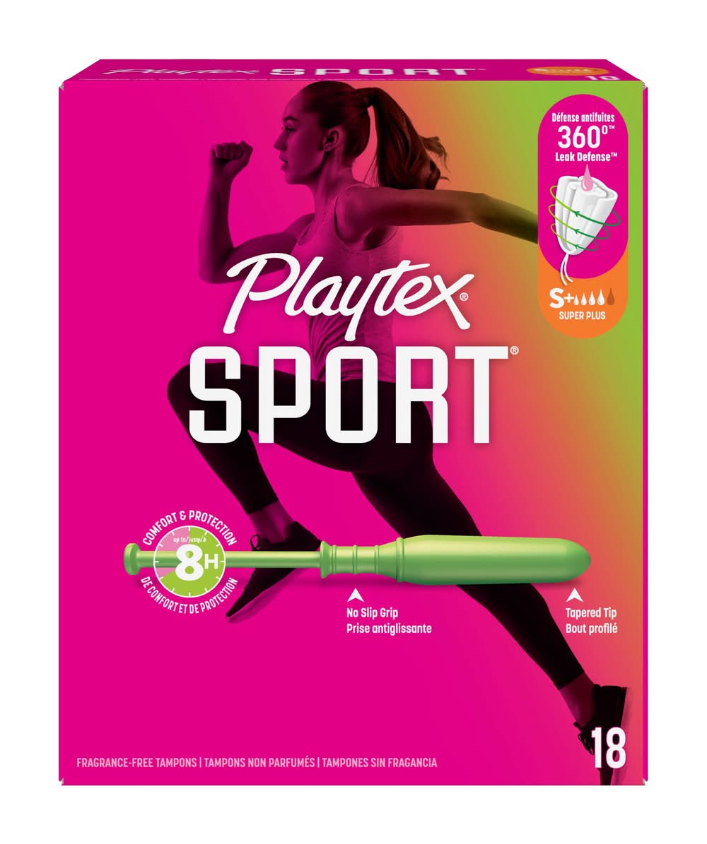 Playtex Sport Unscented Super Plus Plastic Tampons (1.1 oz)