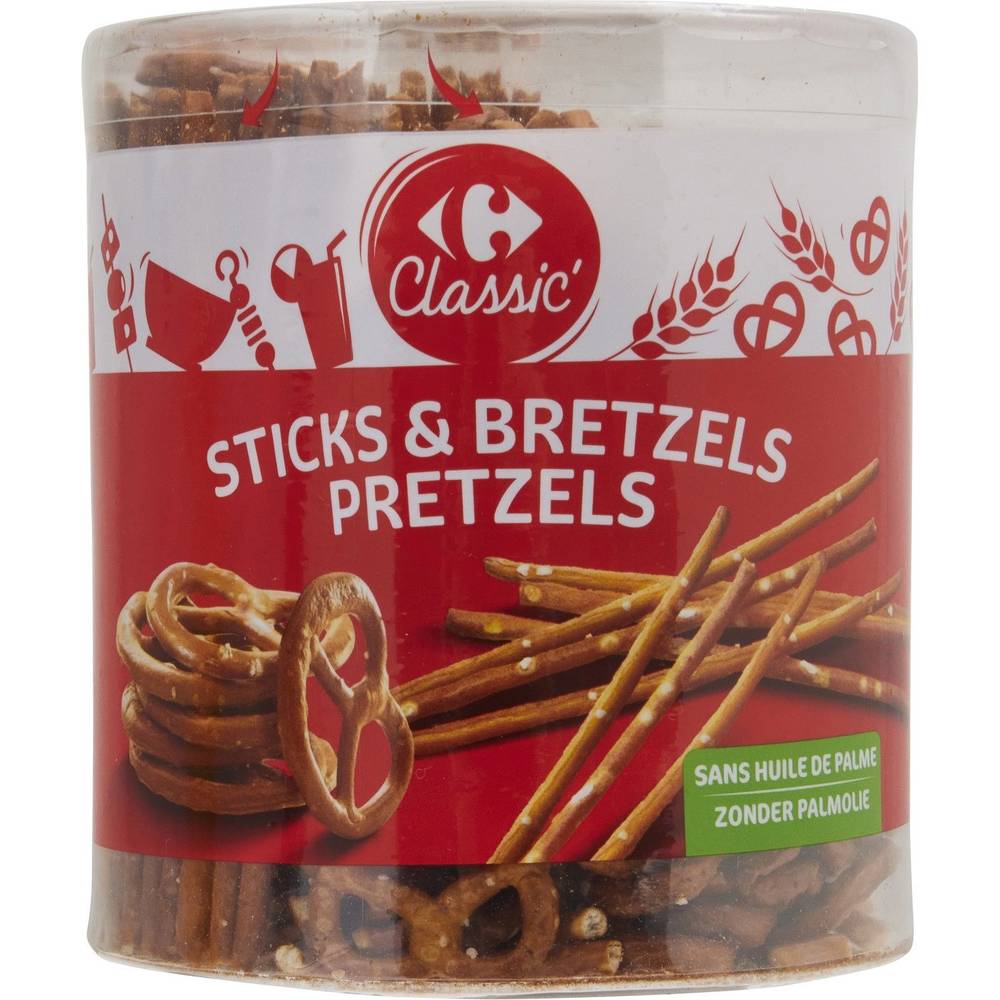 Sticks et bretzels CARREFOUR CLASSIC' - la boite de 300g