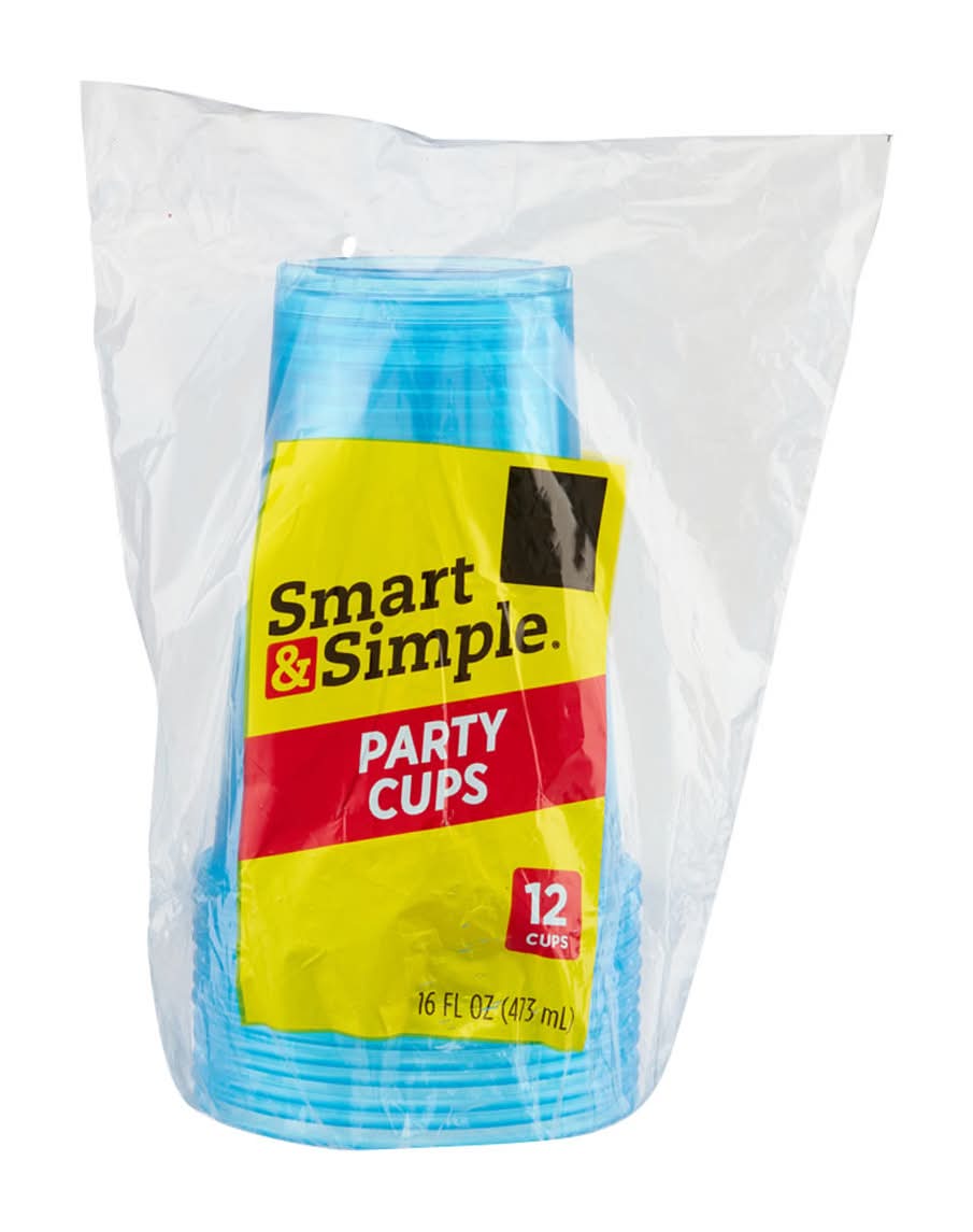 Smart & Simple Disposable Party Cups 16 Fl Oz - 12 Ct