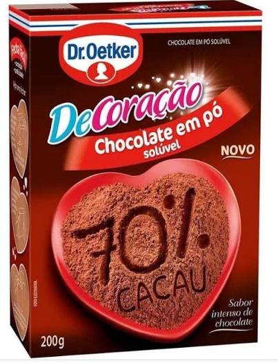 Dr. oetker chocolate em pó solúvel 70% cacau decoração (200 g)