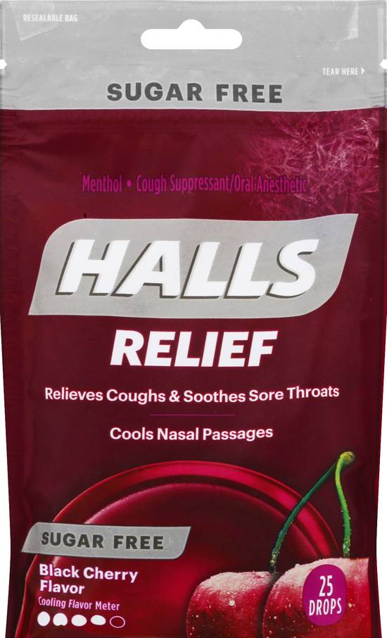 Halls Relief Black Cherry Cough Suppressant (25 ct)