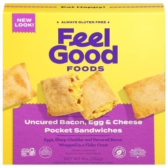 Feel Good Foods Uncured Bacon, Egg & Cheese Pockets
