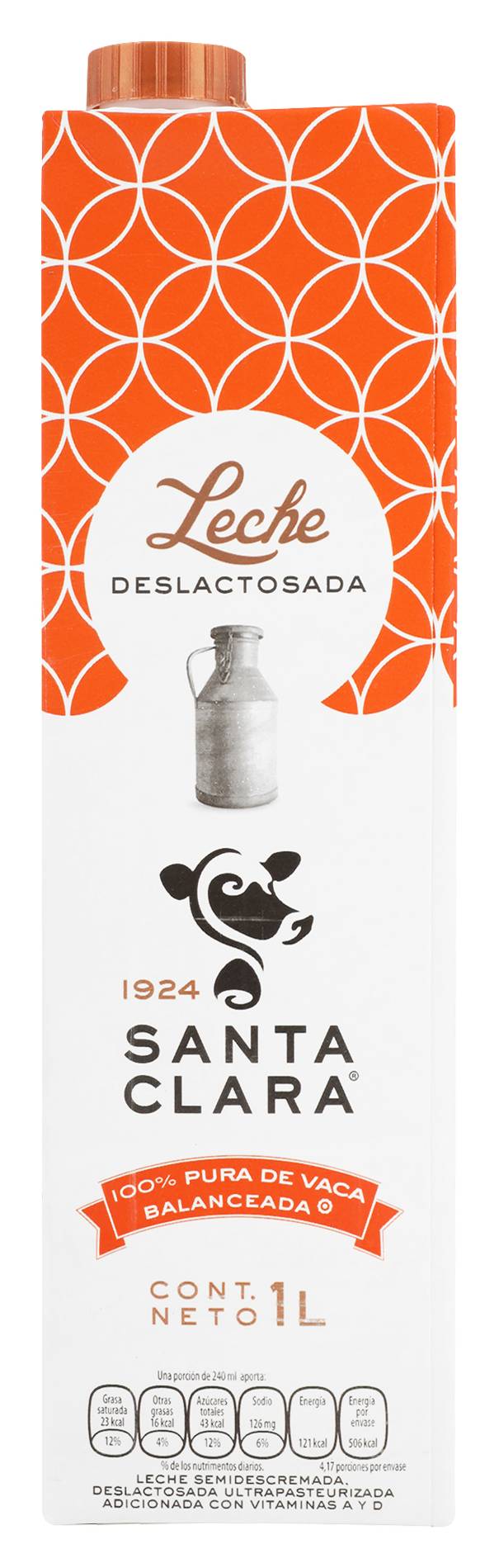 Santa Clara · Leche 100% de vaca semidescremada deslactosada (1 L)