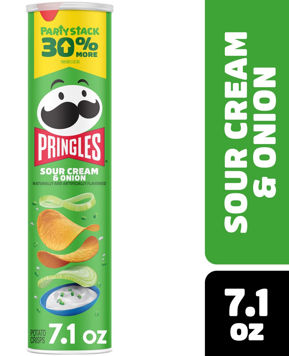 Pringles Party Stack Flavored Potato Crisps, Sour Cream & Onion (7.1 oz)