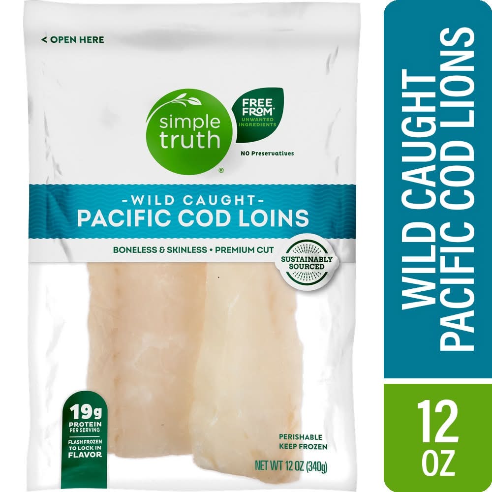 Simple Truth Wild Caught Pacific Cod Loins Patties (12 oz)
