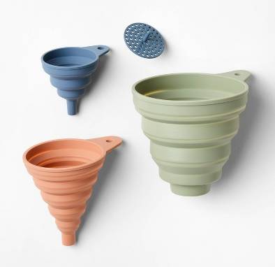 Figmint Silicone Collapsible Funnel Set (4 ct)