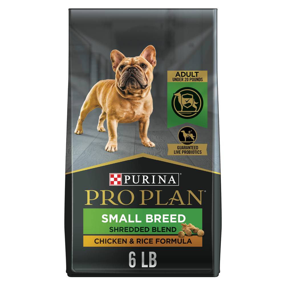 Pro Plan Purina Small Breed With Probiotics For Dogs, Chicken-Rice Shredded Blend (6 lbs)