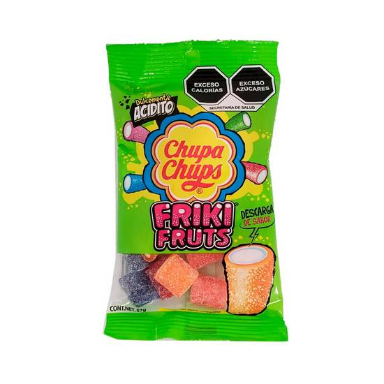 Chupa chups gomitas agridulces friki fruts (bolsa 57 g)