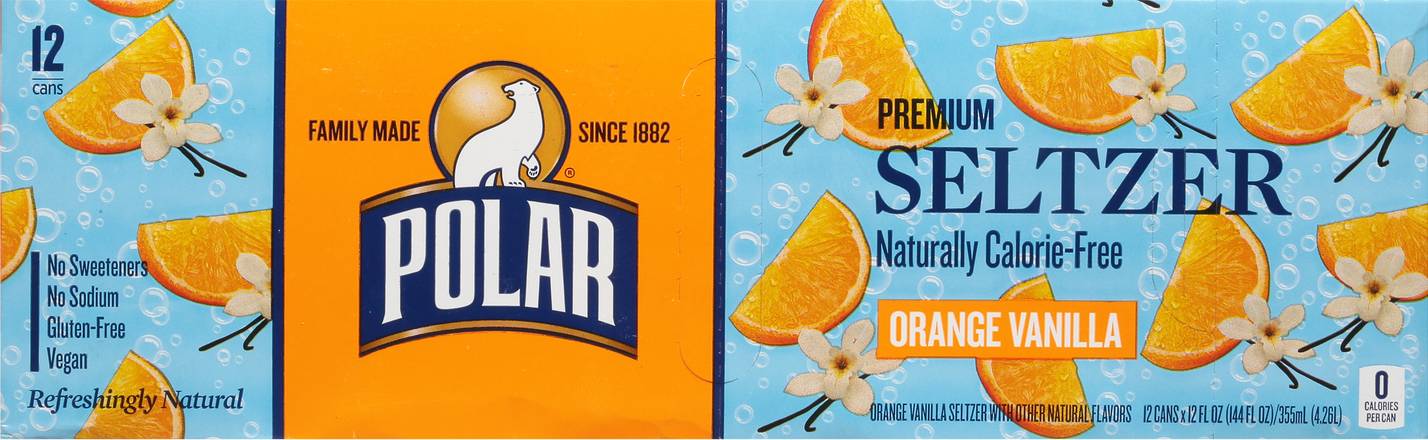 Polar Orange Vanilla Seltzer (12 ct, 12 fl oz)