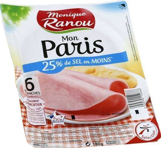 Jambon cuit de paris - Monique Ranou - 180g