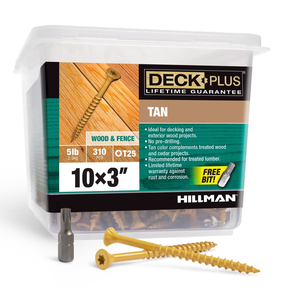 Hillman Deck Plus No. 10 Ga. X 3 In. L Tan Star Flat Head Exterior Deck Screws 5 Lb 310 Pk