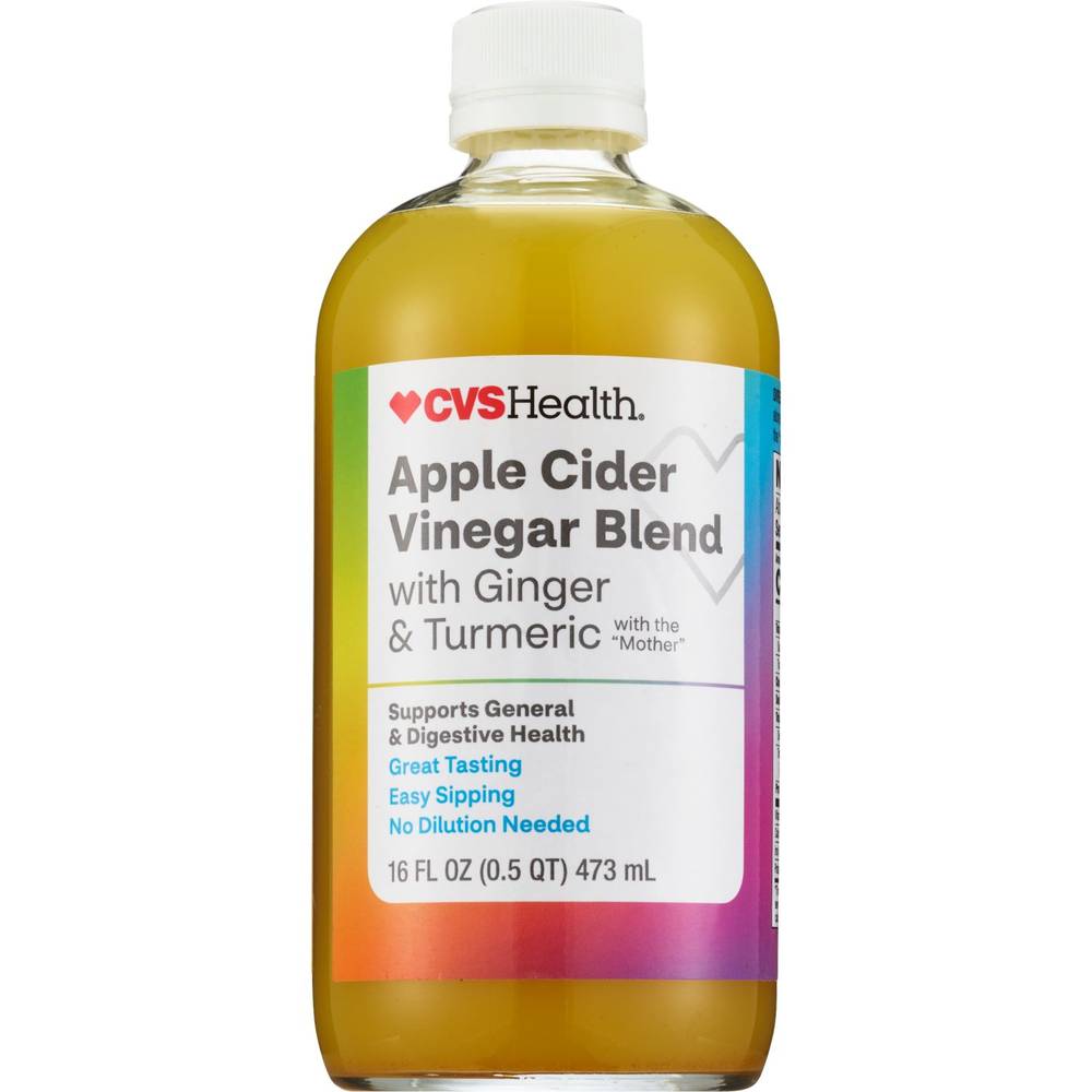 CVS Health Apple Cider Vinegar Blend with Ginger & Turmeric, 16 OZ