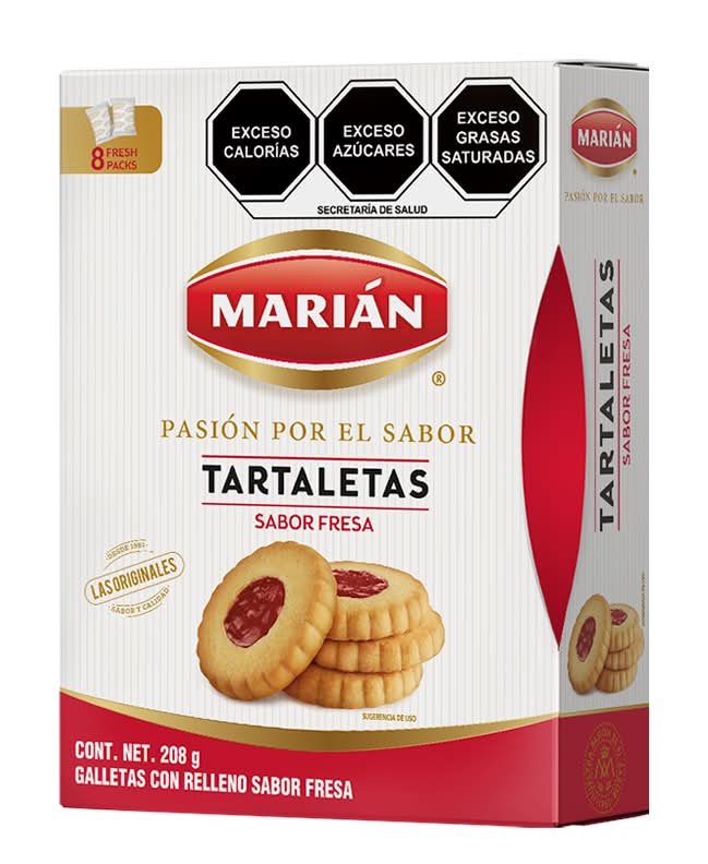 Marián · Galletas tartaletas con relleno sabor fresa (208 g)