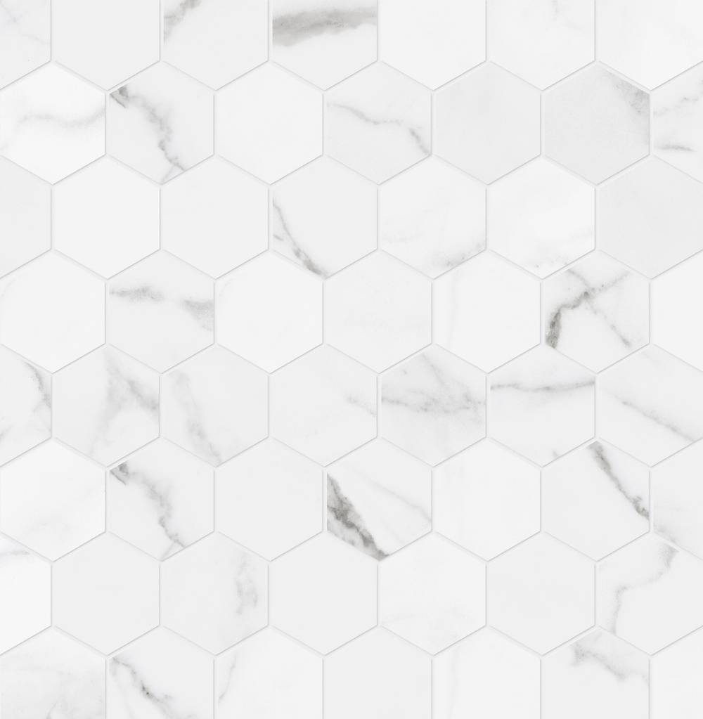 Satori Statuario 12-in x 12-in Polished Porcelain Hexagon Marble Look Floor and Wall Tile (0.96-sq. ft/ Piece) | 1001-0247-0