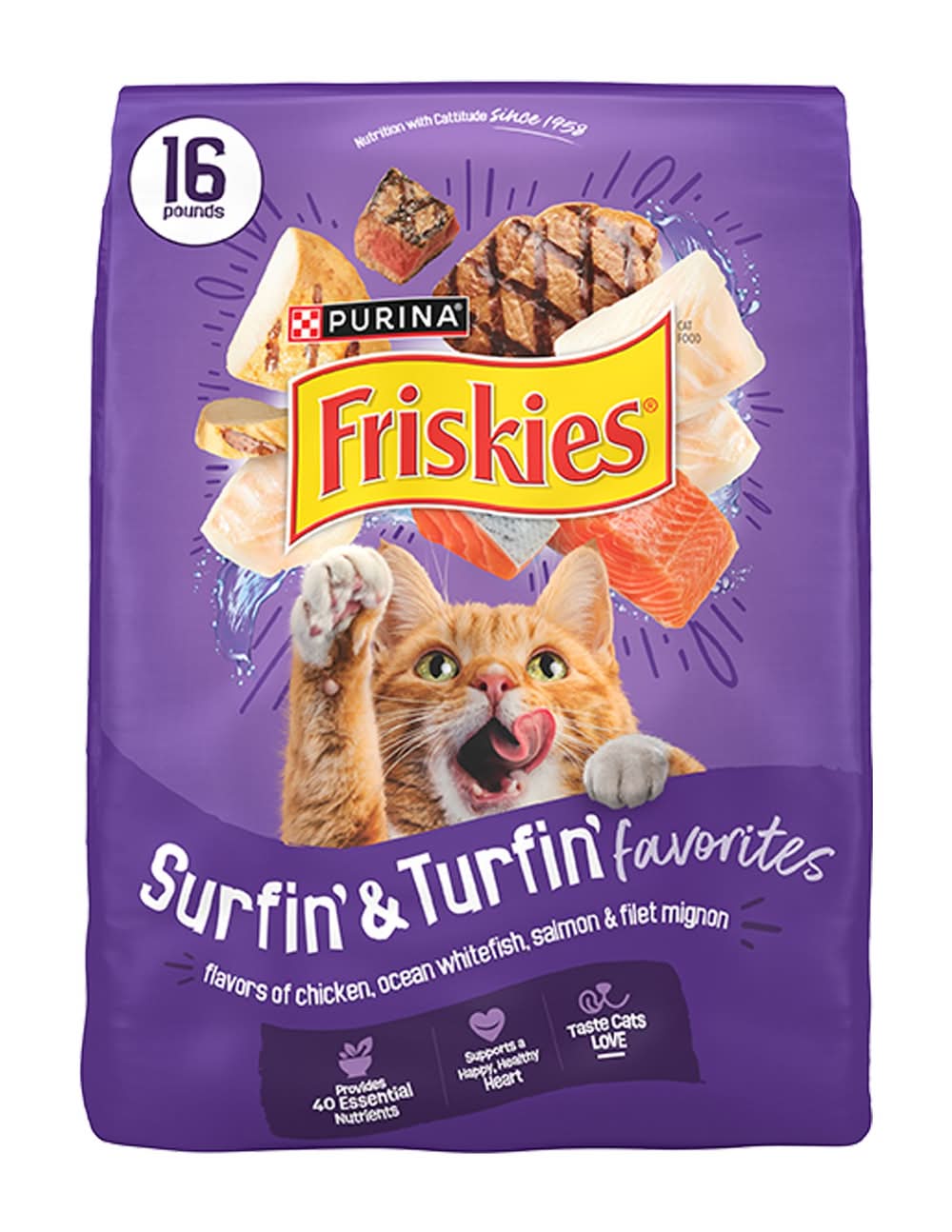 Friskies® Surfin' & Turfin' Favorites Adult Dry Cat Food (Flavor: Other, Color: Assorted, Size: 16 Lb)