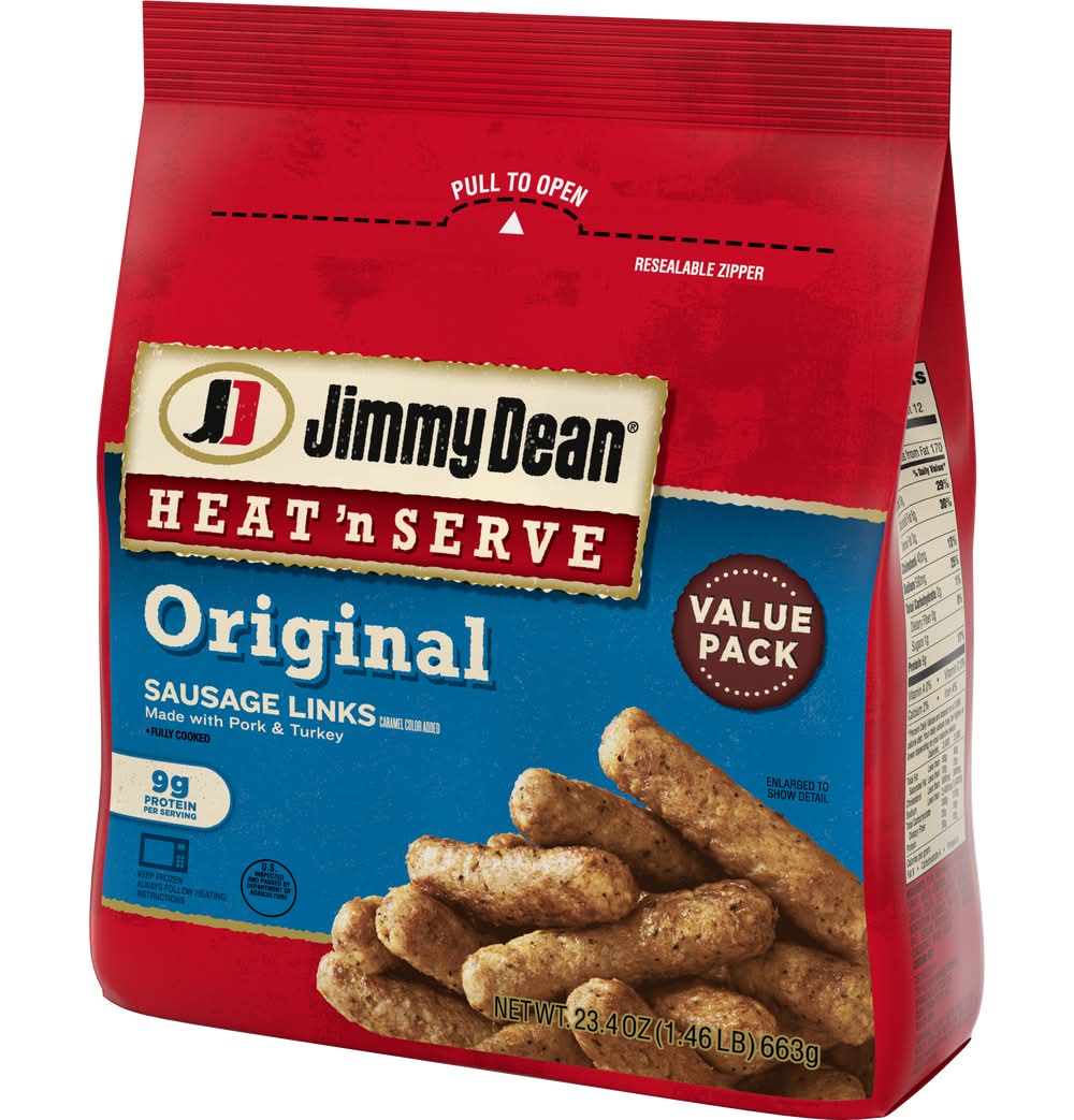 Jimmy Dean Heat 'N Serve Original Sausage Links Value pack, Pork & Turkey (23.4 oz)