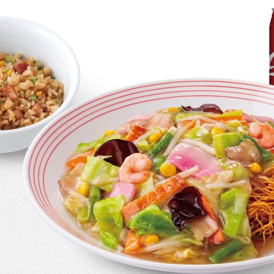長崎皿うどん半チャーハンとコーラセット