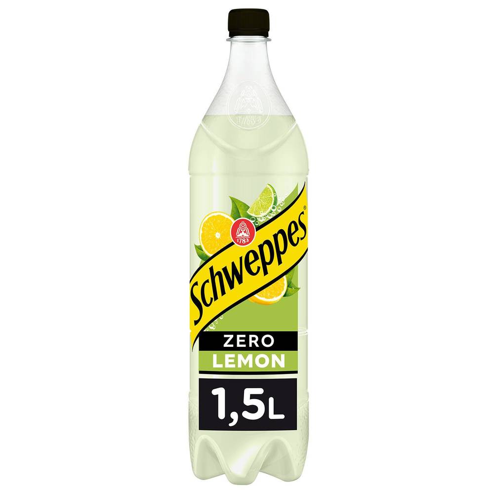 Soda Zero saveur Citron SCHWEPPES - la bouteille d'1,5L