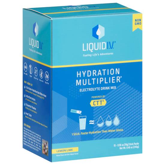 Liquid I.v. Hydration Multiplier Lemon Lime Electrolyte Powder Drink Mix (15 ct, 0.56 oz)