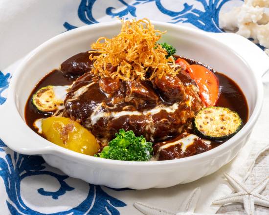 【単品】ハンバーグビーフシチューソース Japanese Meaty Hamburg Steak with Beef Stew Sauce