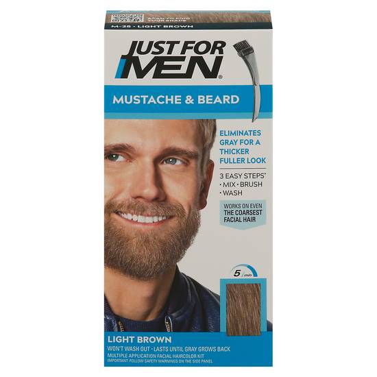 Just For Men Mustache & Beard Light Brown Brush-In Color