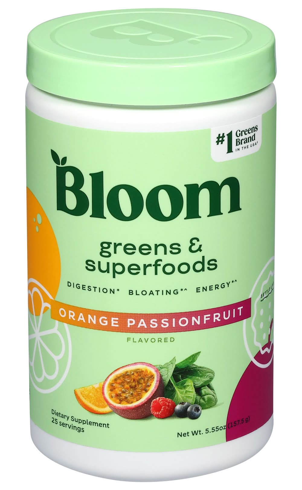 Bloom Greens and Superfoods Dietary Supplement Powder, Orange Passionfruit (5.39 oz)