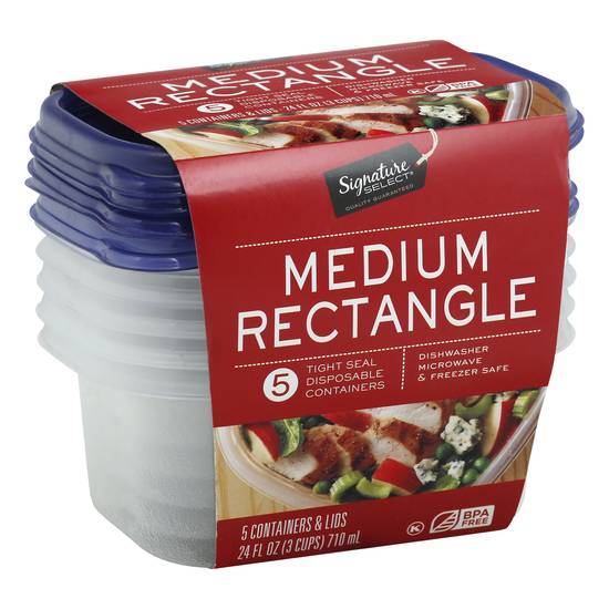 Signature Select Medium Rectangle Containers (5 ct)