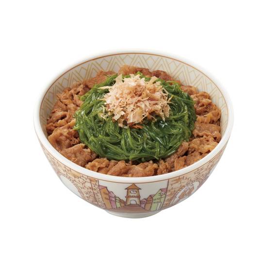 た�っぷりめかぶ牛丼 Gyudon with Mekabu Seaweed