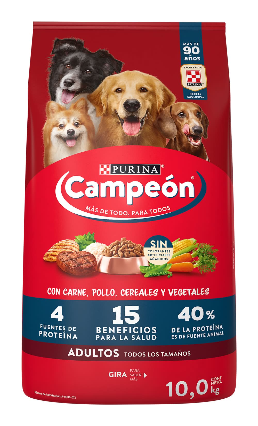 Purina Campeón · Alimento seco para perros, Adulto (10 kg)