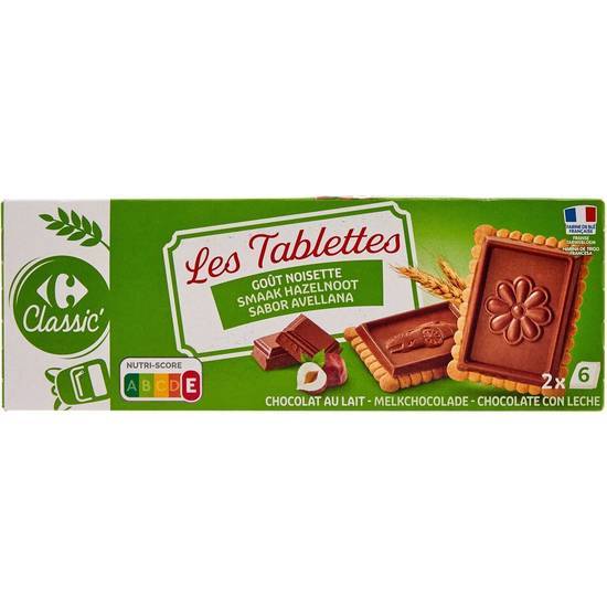 Carrefour Classic' - Petit beurre tablettes, chocolat au lait - noisette (12)