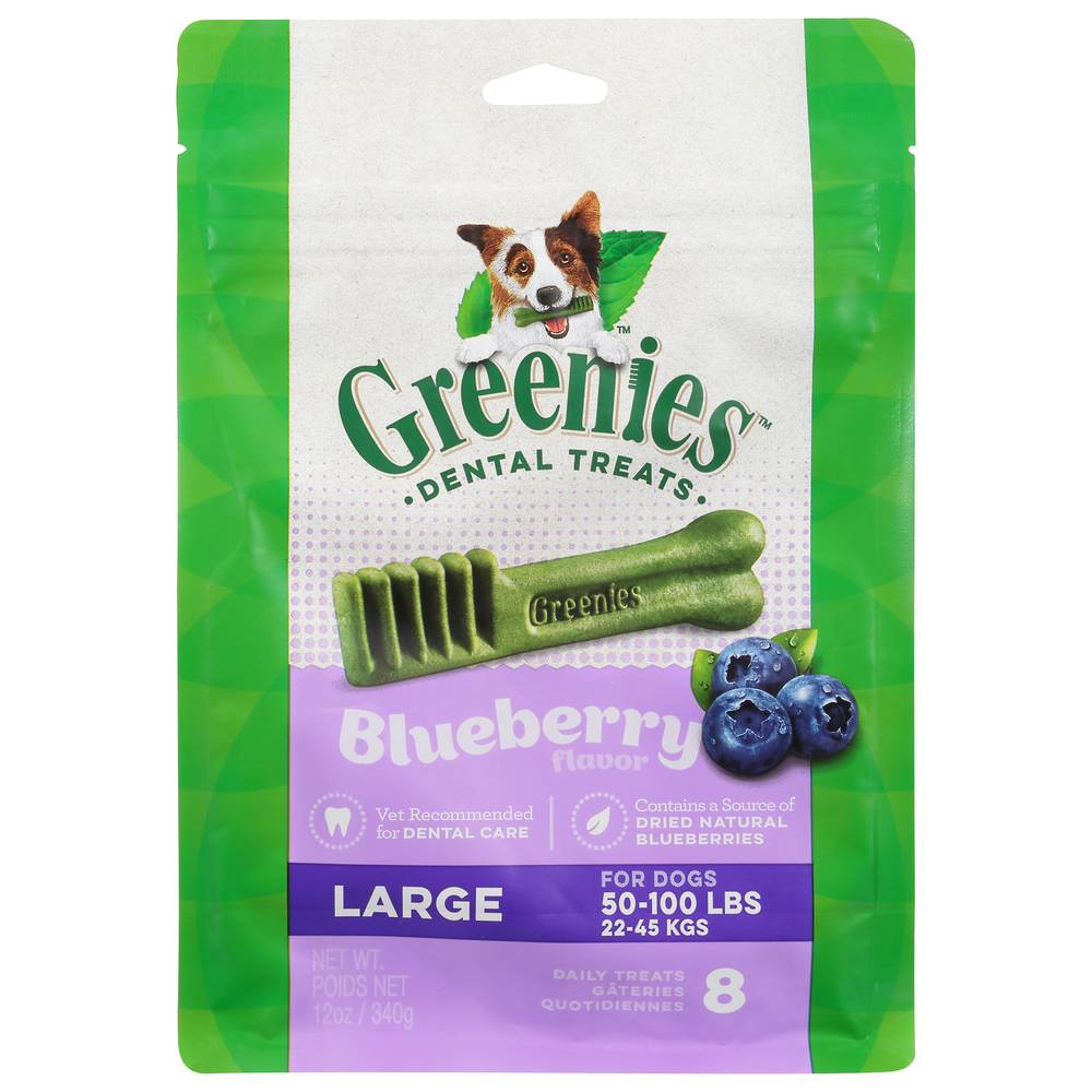 Greenies Blueberry Flavor Large Dog Dental Chews, 12 Oz., Count Of 8 (12 oz)