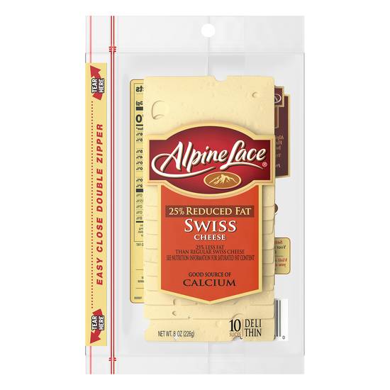 Alpine Lace 25% Reduced Fat Swiss Cheese Slices (10 ct)