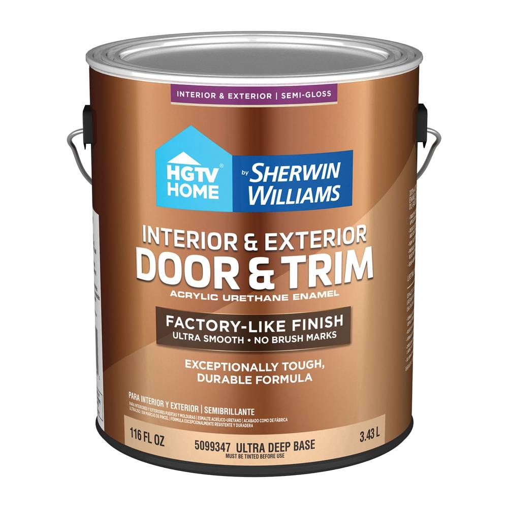 HGTV HOME by Sherwin-Williams Semi-gloss Ultra Deep Acrylic Interior/Exterior Door and Trim Paint (1-Gallon) | DT5099347-16