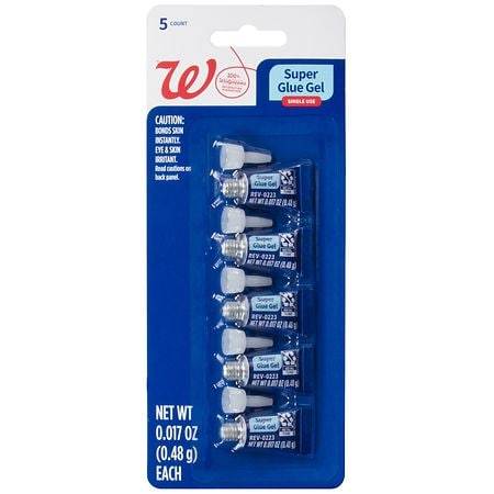 Walgreens Super Glue Gel - 0.02 oz x 5 pack