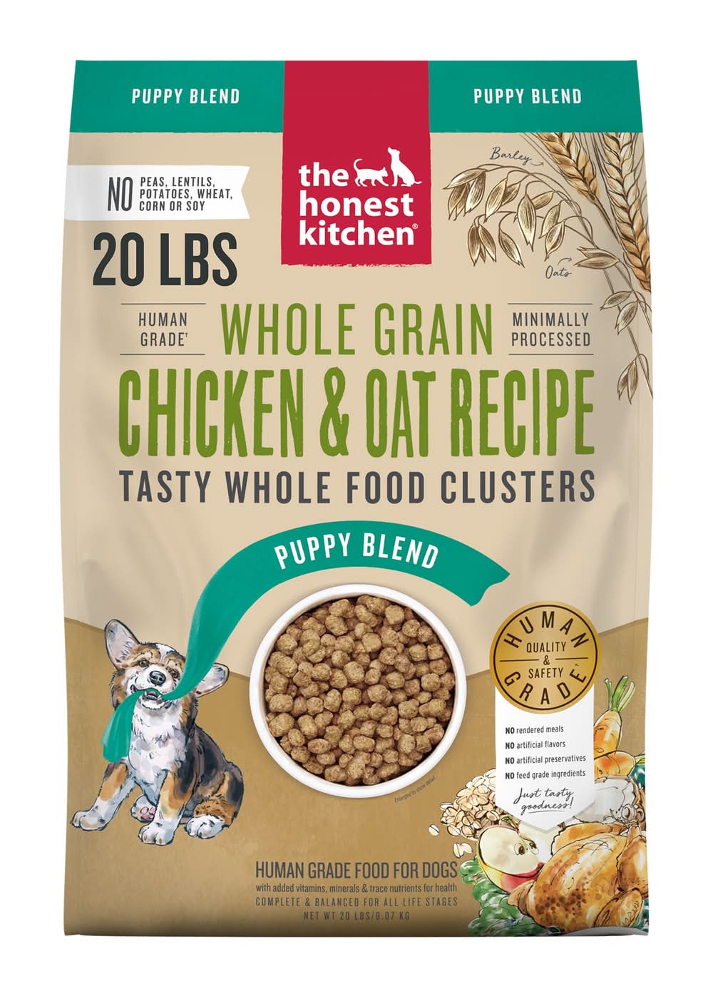 The Honest Kitchen Whole Grain Clusters Puppy Dry Dog Food - Chicken & Oat (Size: 20 Lb)