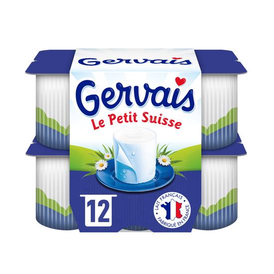 Gervais - Petits suisses nature 9.5% mg (12 pièces)