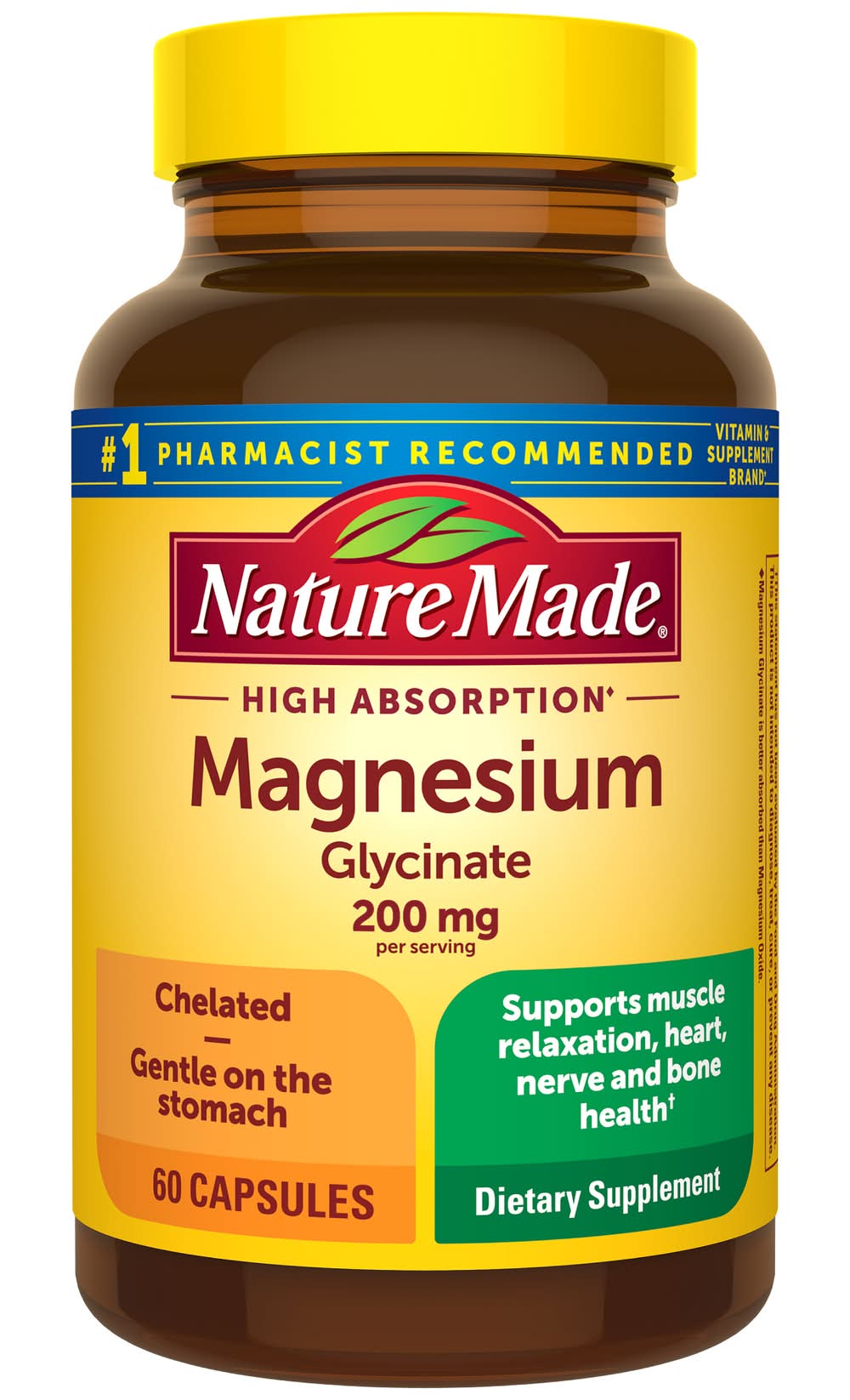 Nature Made Magnesium Glycinate Capsules 200 mg (60 ct)