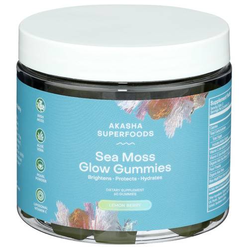 Akasha Superfoods Lemon Berry Sea Moss Glow Gummies