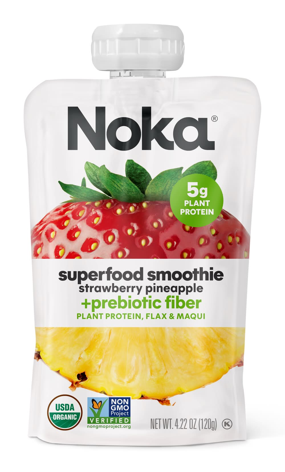 Noka Superfood Smoothie Juice, Strawberry-Pineapple (4.22 oz)